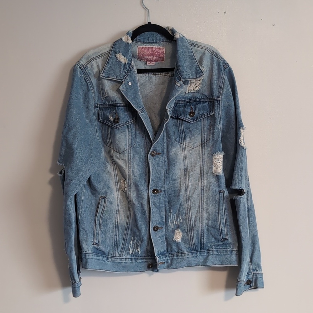 Brooklyn Cloth Distressed Denim‎ Jacket Size XL
